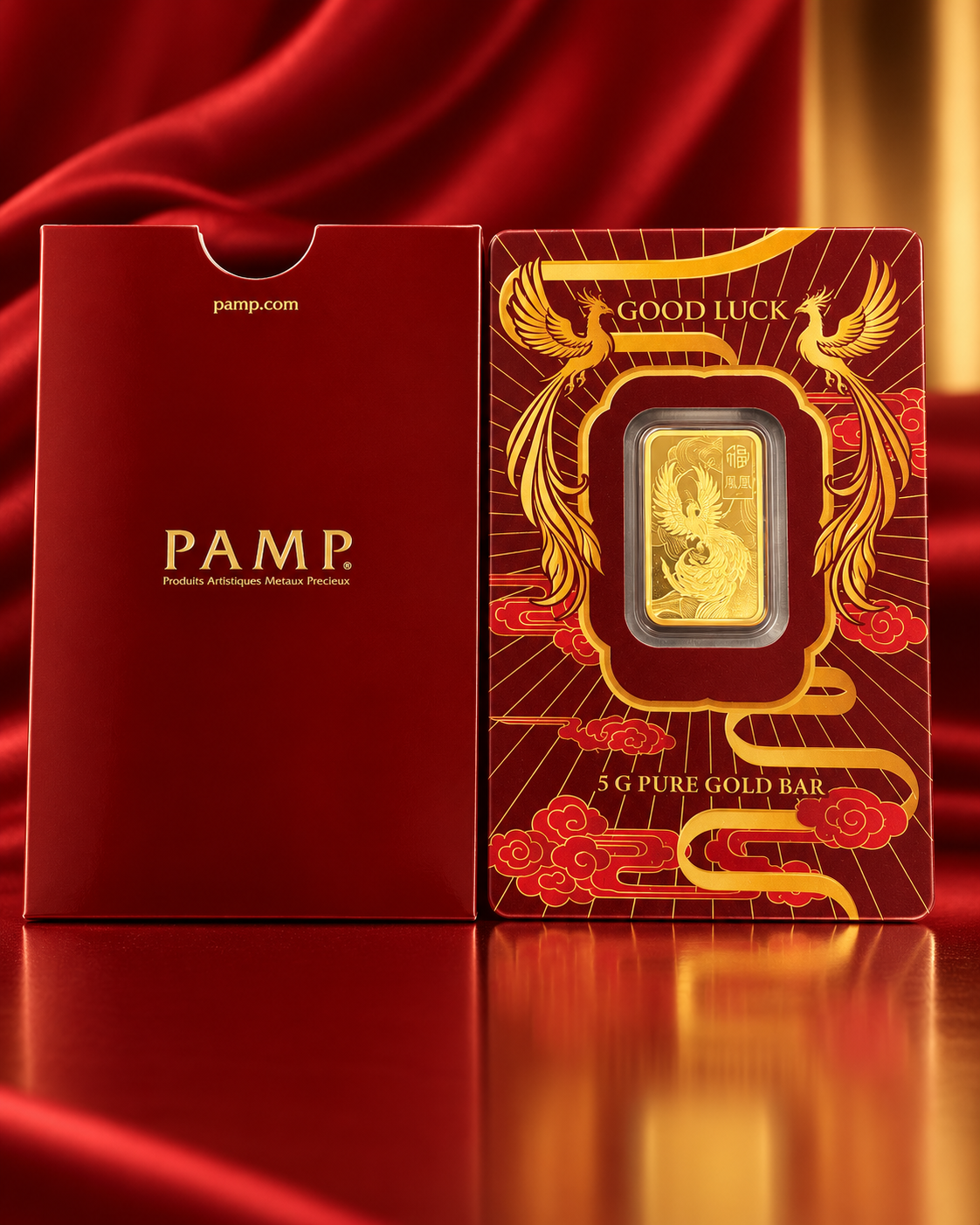 PAMP Suisse Good Luck gold bar alternate view