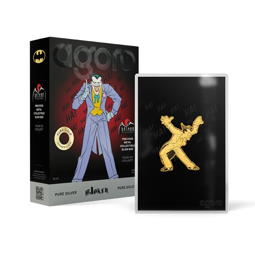 Agoro Batman The Animated Series Joker Blind Box packaging and collectible