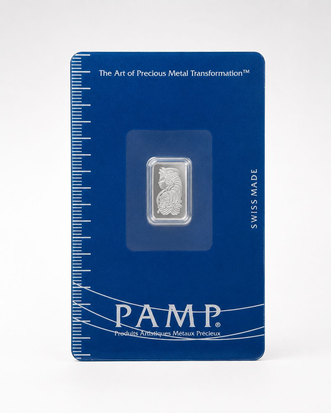 PAMP Suisse Lady Fortuna silver bar in smaller assay packaging