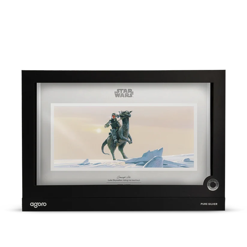Agoro Star Wars Concept Art Luke Skywalker riding his Tauntaun silver collectible