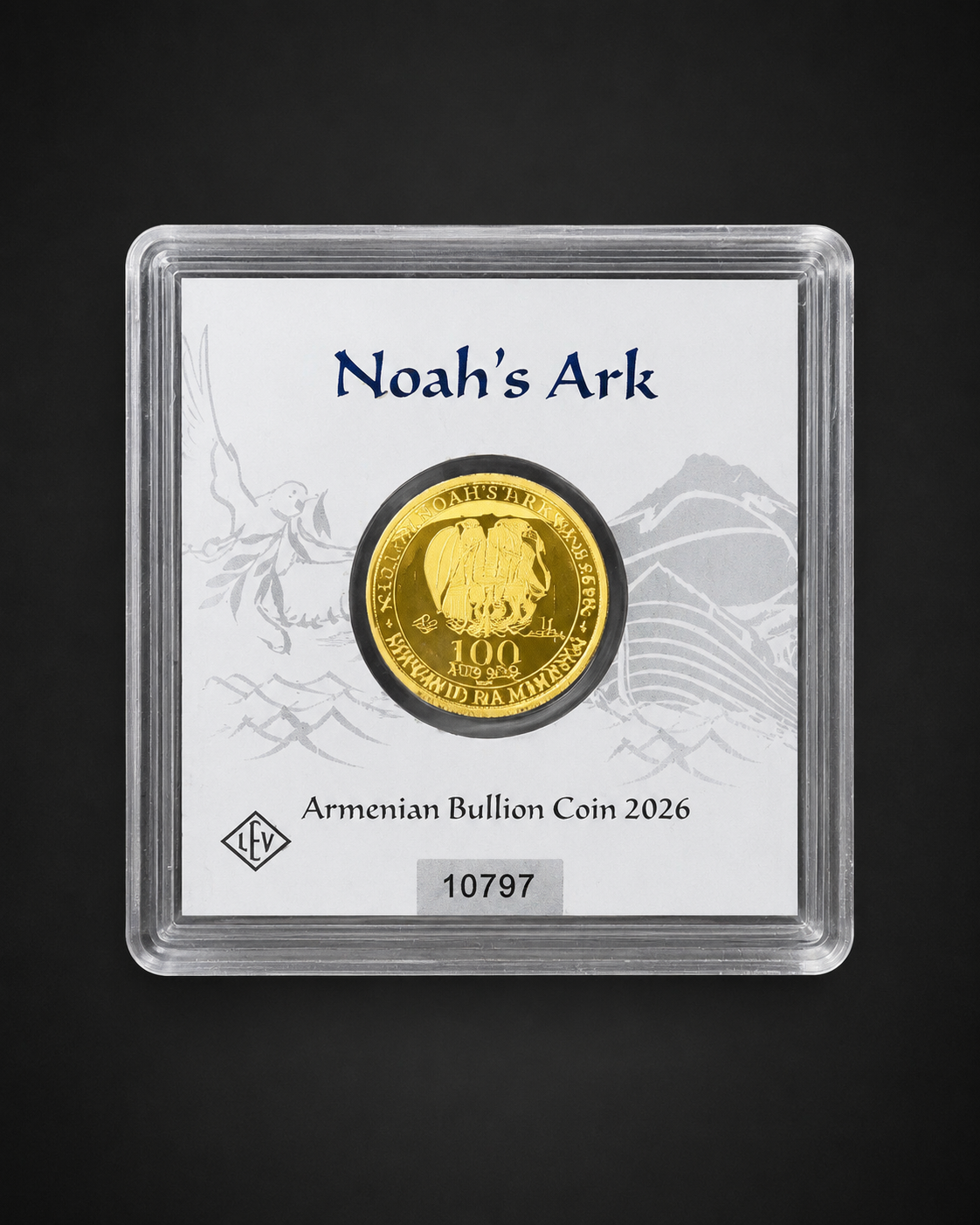 2026 Noah's Ark Armenian 1g AU999.9 .9999 fine pure gold bullion coin, obverse