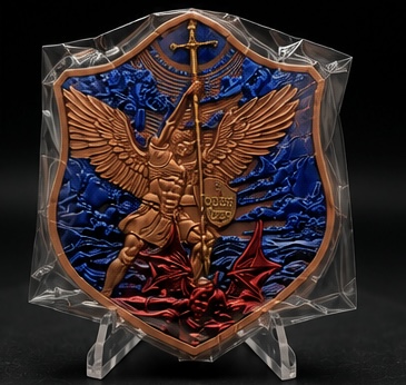 10 oz .999 fine pure copper St. Michael shield minted collectible